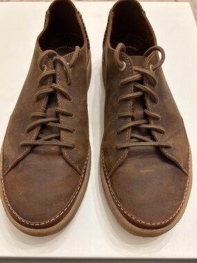 Clarks Brown Leather Oakpark Leather Low Top Casual